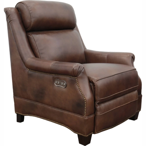 Warrendale Power Recliner with Power Head Rest in Worthington Cognac Brown Leather